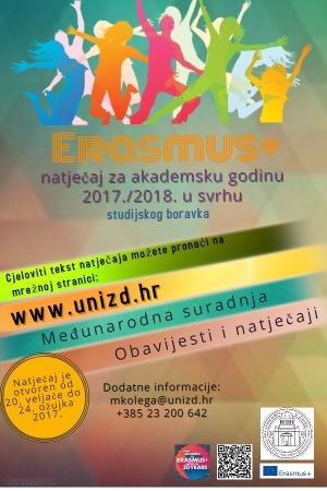 Erasmus+ Natječaj za studentsku mobilnost u svrhu studijskog boravka 